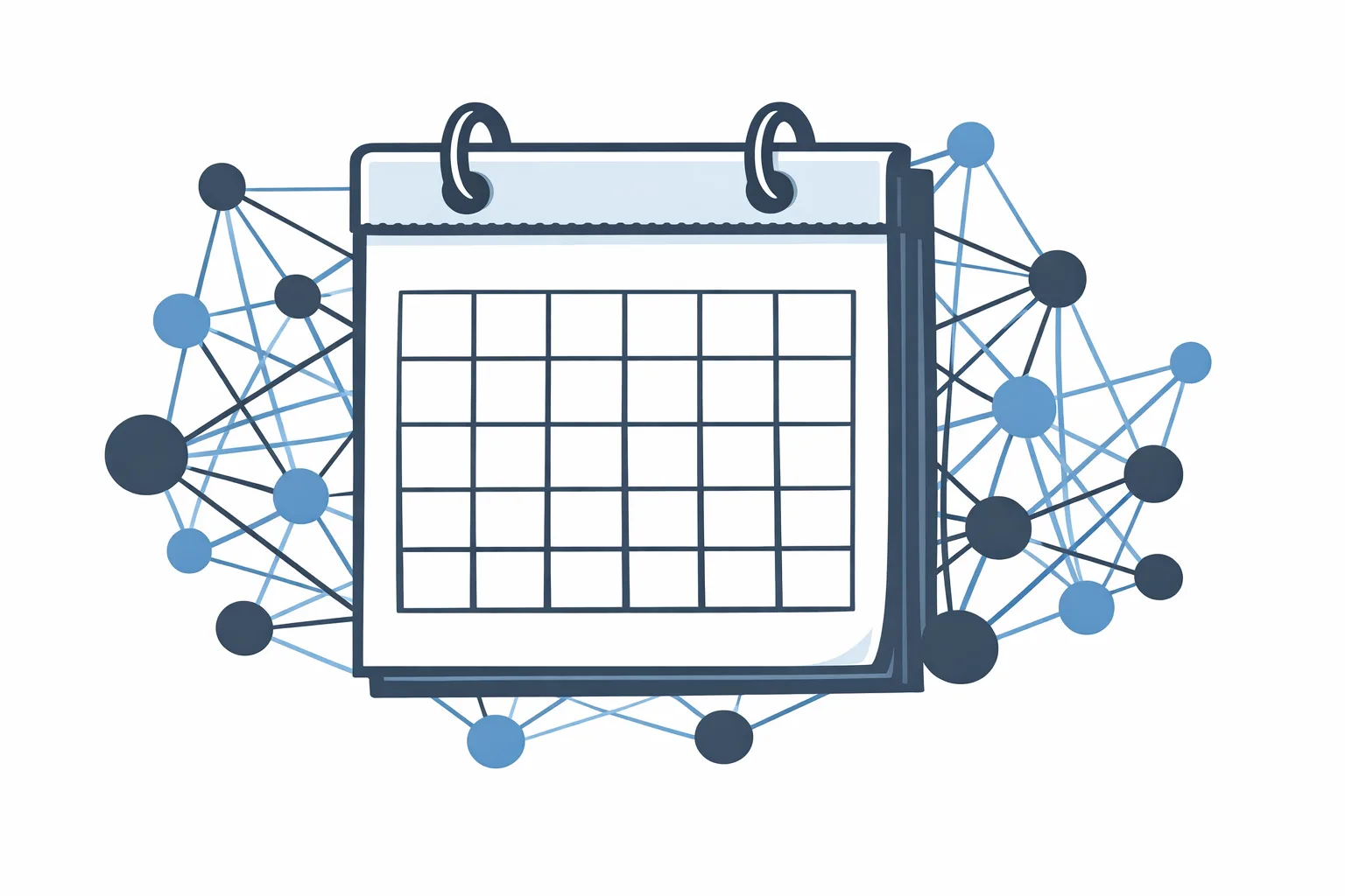 Illustration of a 30‑day prerelease review calendar with an abstract model diagram