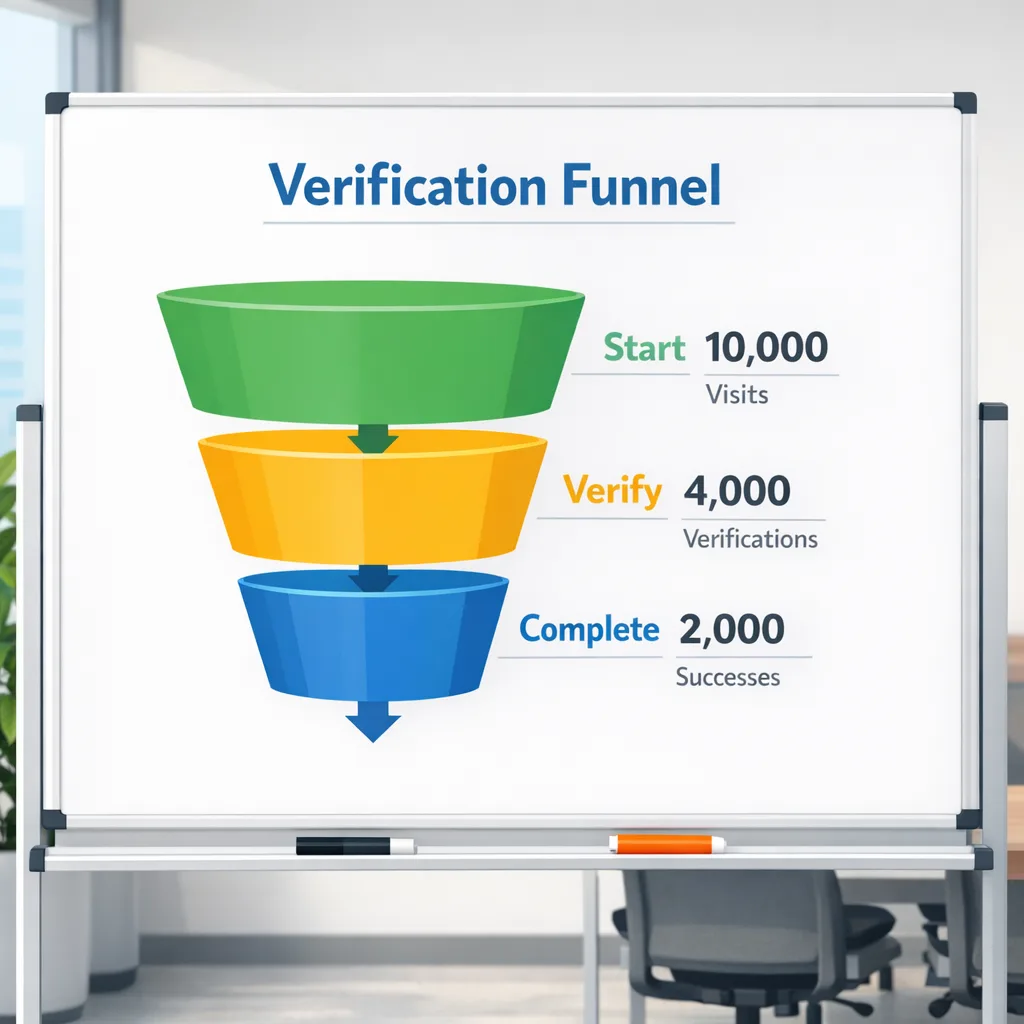 Illustration of an age verification funnel