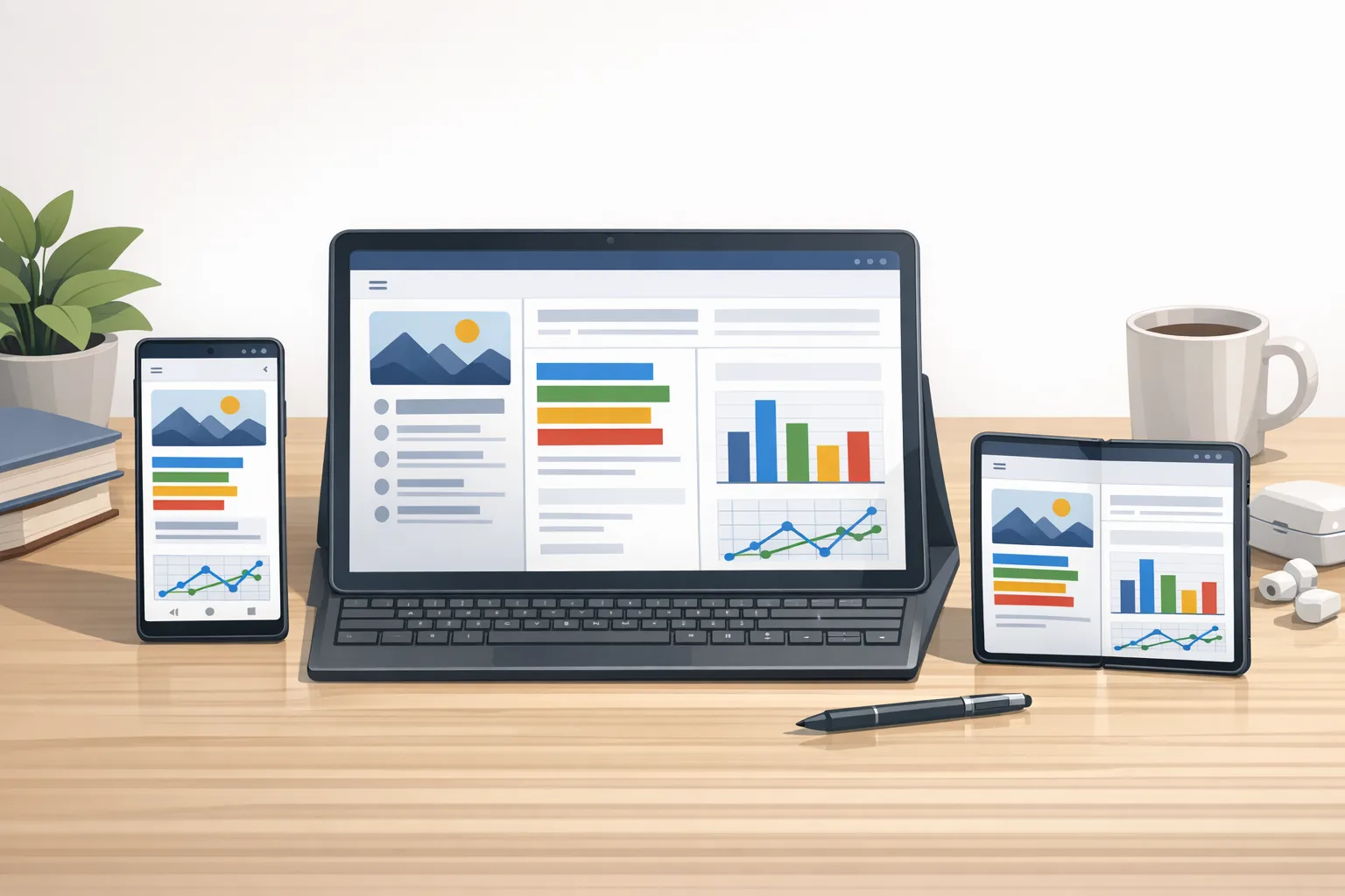 An app adapting across Android phone, tablet, and foldable