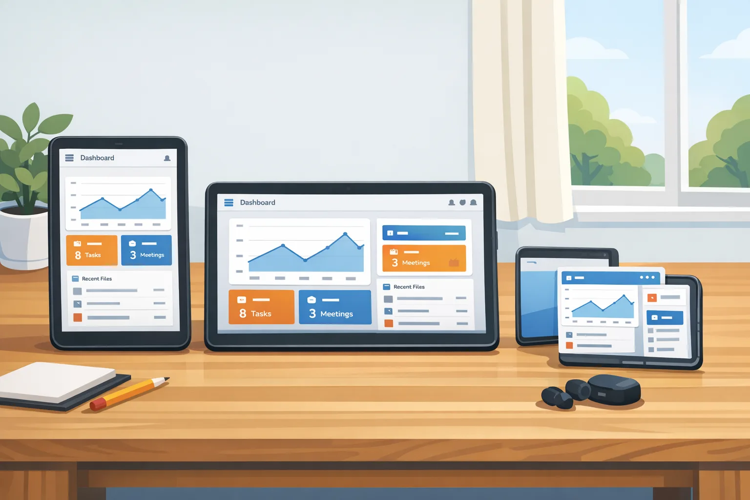 App adapting on tablet and foldable in different orientations