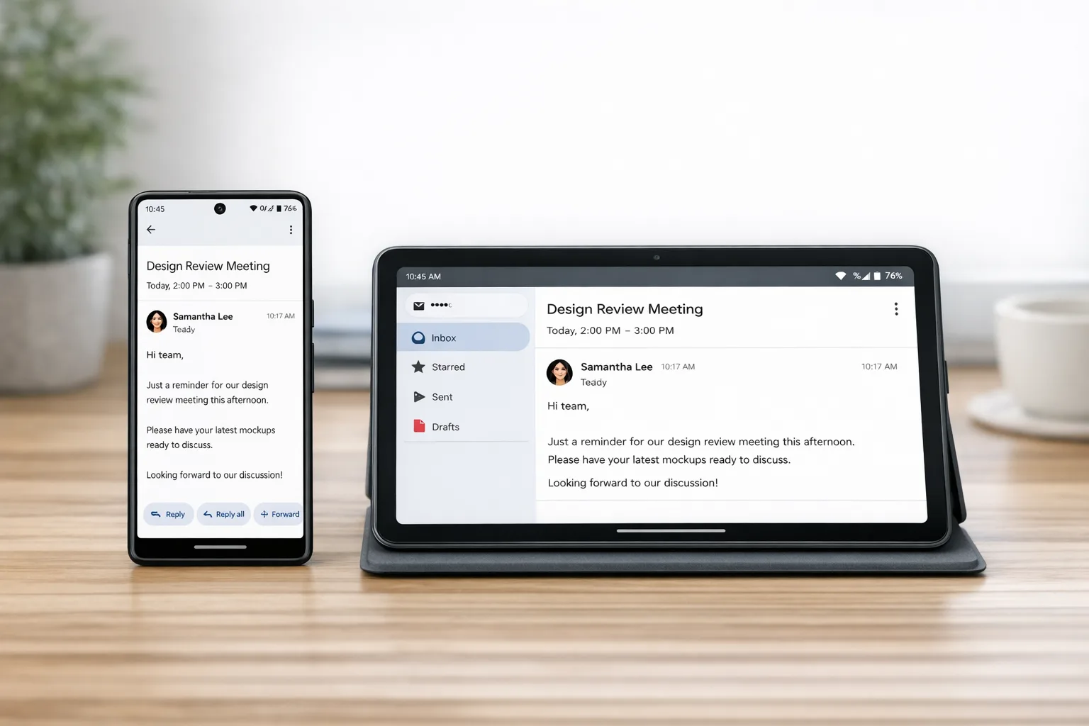 Android 17 Beta app running on phone and tablet