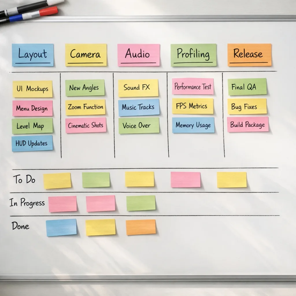 Four-sprint Android 17 readiness plan on whiteboard