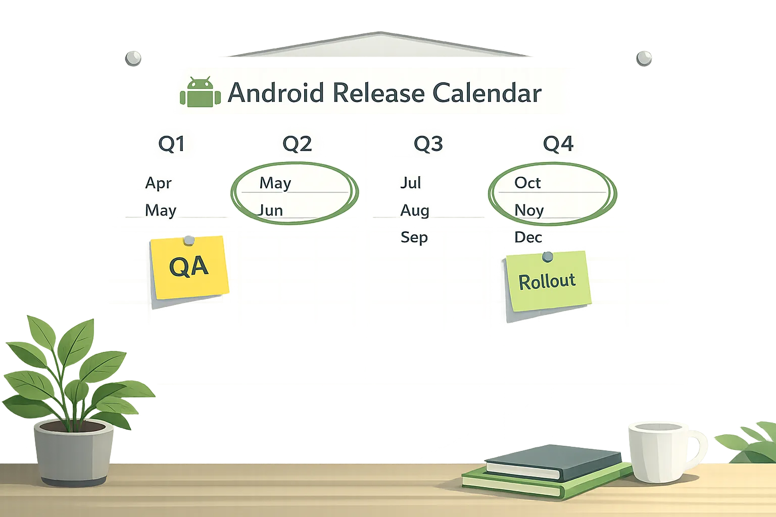 Android biannual AOSP release calendar concept