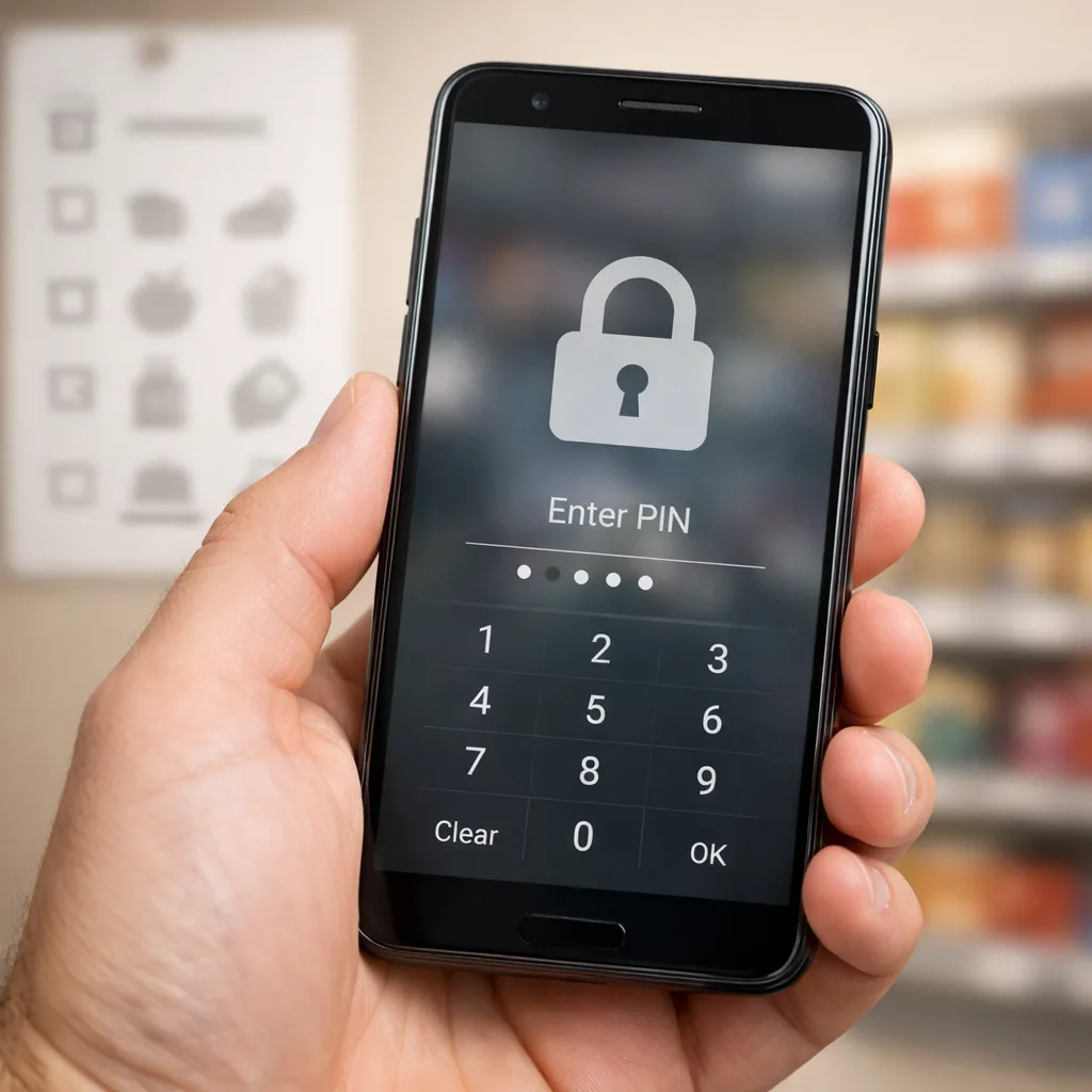 Android phone with security and app store concept