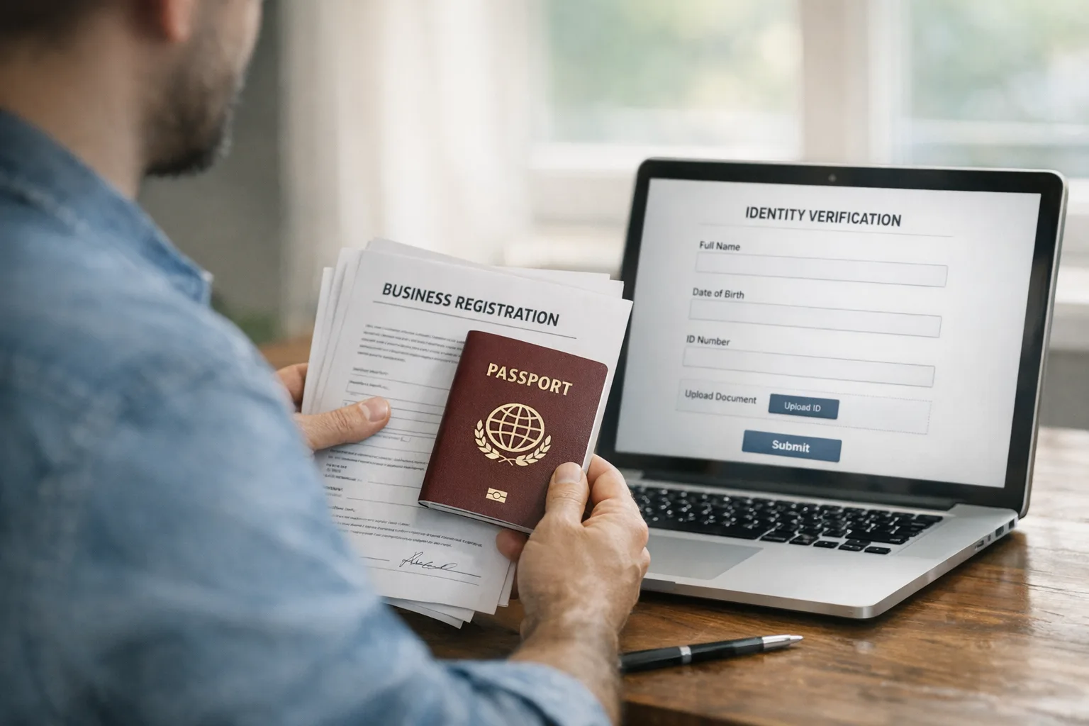 Developer preparing ID documents for Android verification