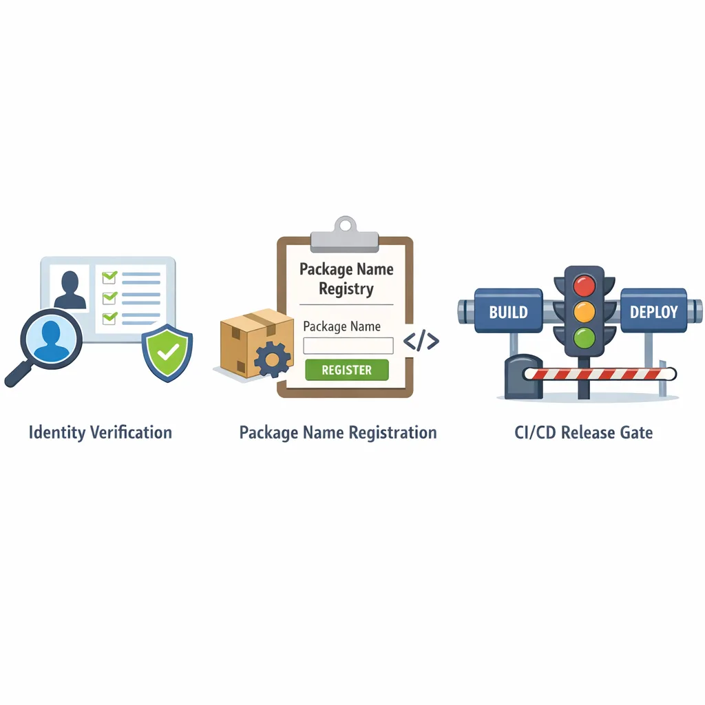 Diagram of verification steps and CI/CD gate