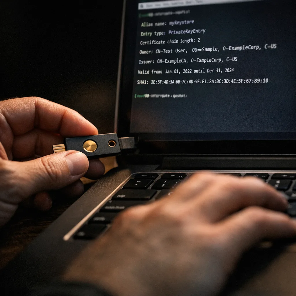Engineer securing Android signing keys with hardware token