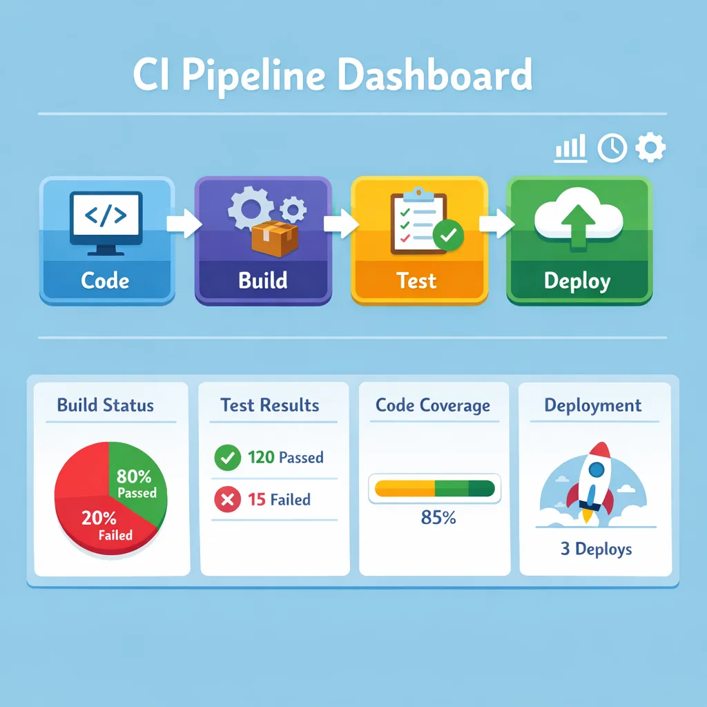 Illustration of CI pipeline stages including verification and registration