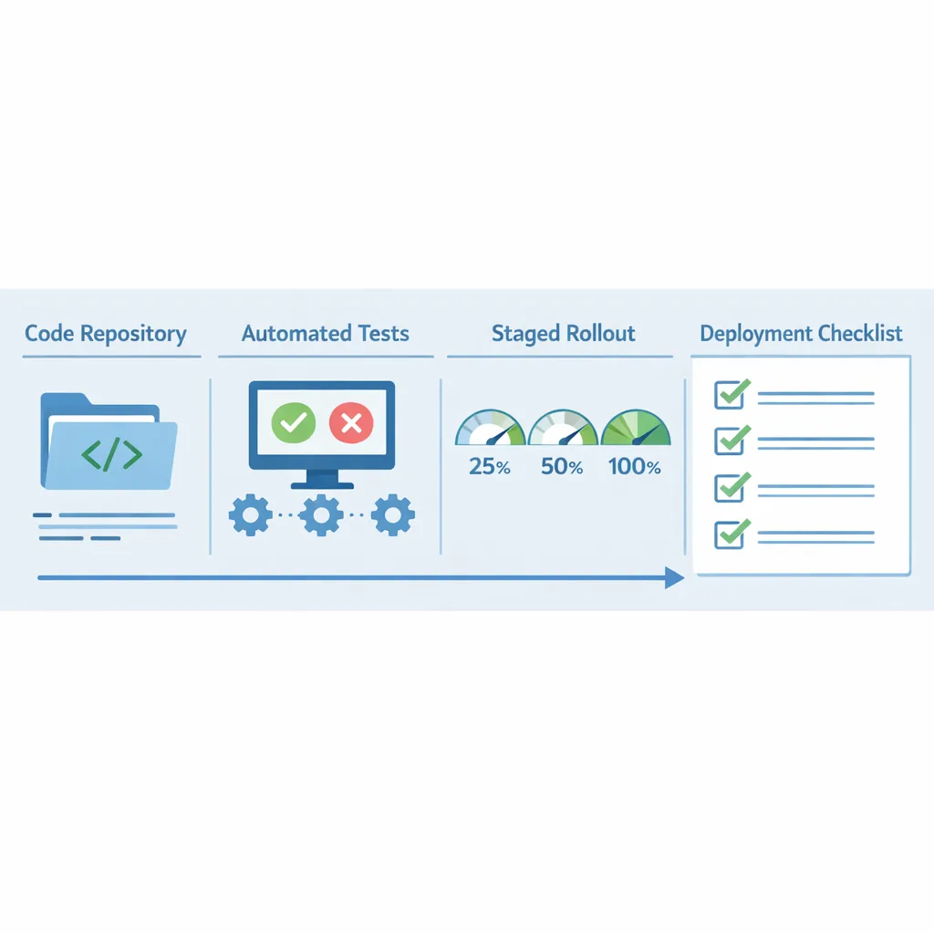 CI/CD pipeline and staged rollout checklist for Android stability release