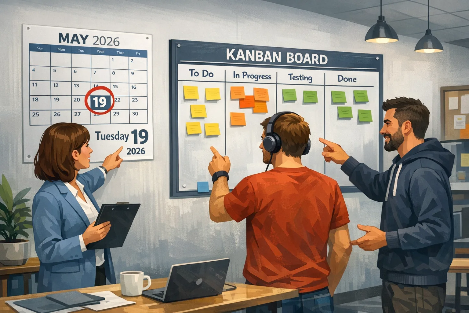 Team planning upgrade after Angular 19 EOL date on a calendar
