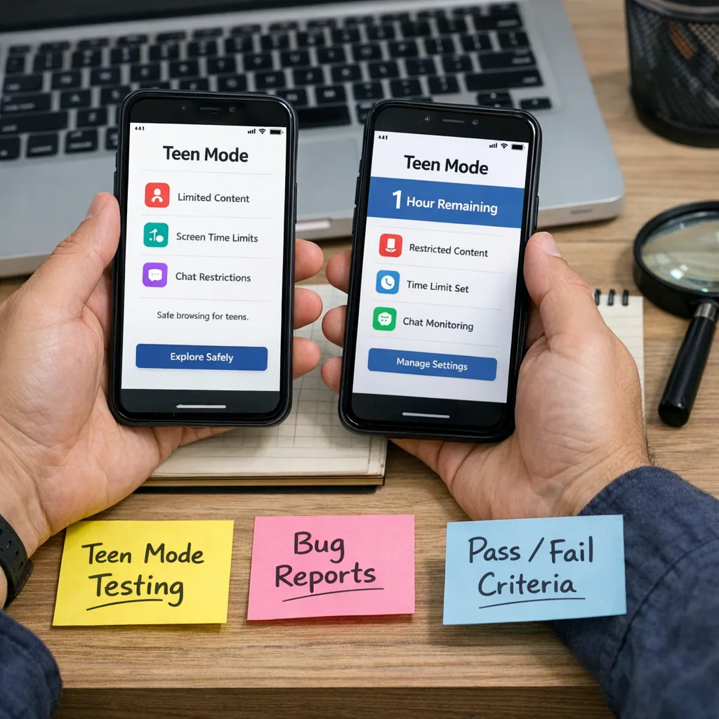 QA testing age-aware modes on mobile devices