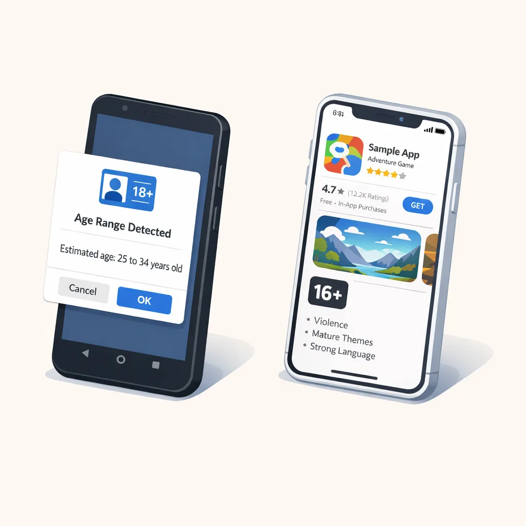 Comparison of Android age signals and iOS age rating badge