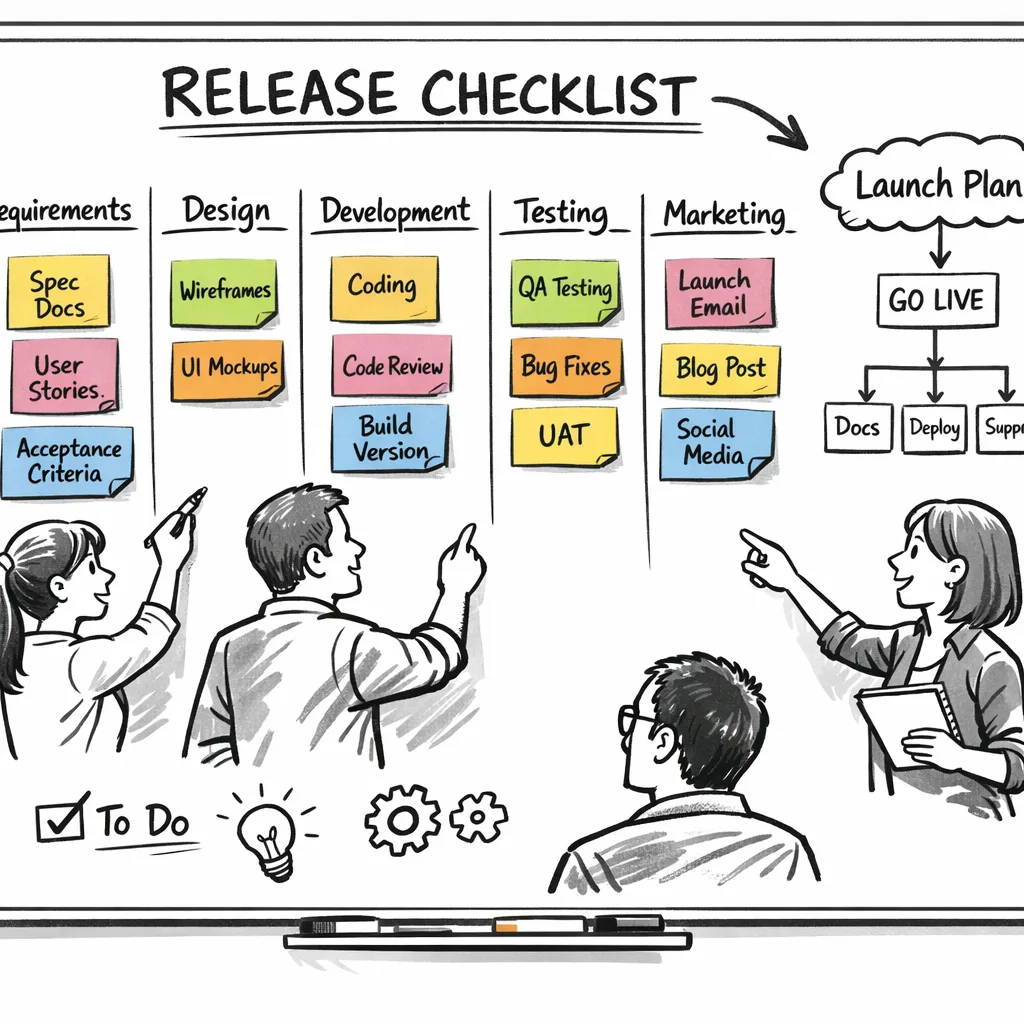 Team planning an age-aware release checklist