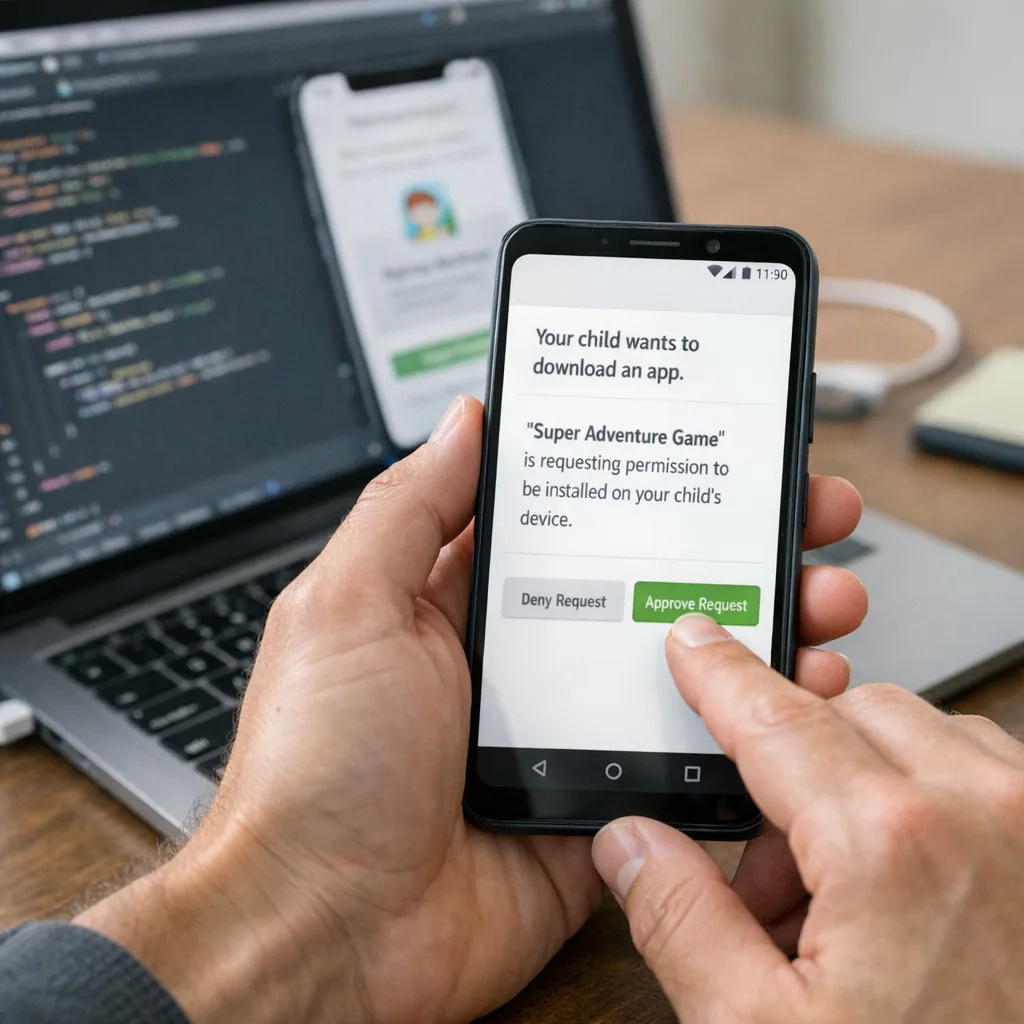 QA engineer testing parental approval flows on Android and iOS