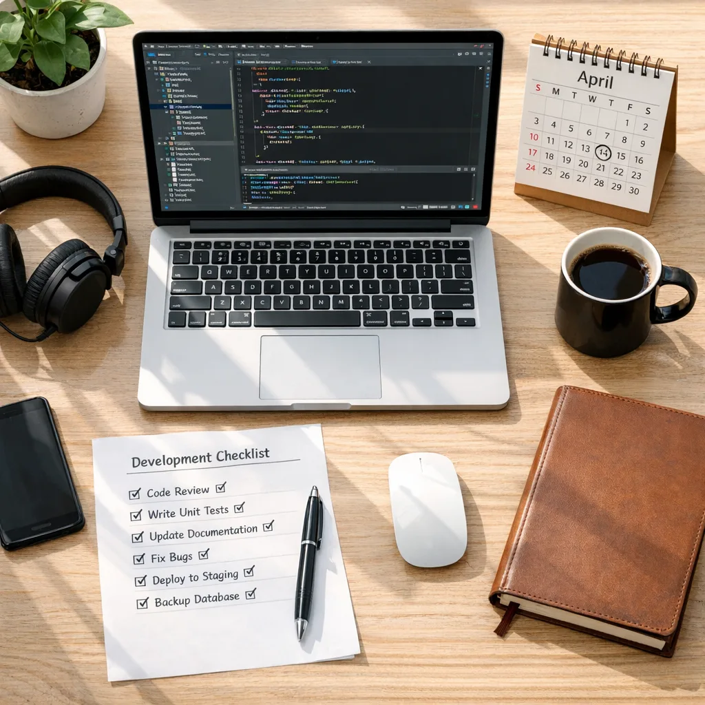 Developer workstation with April release checklist