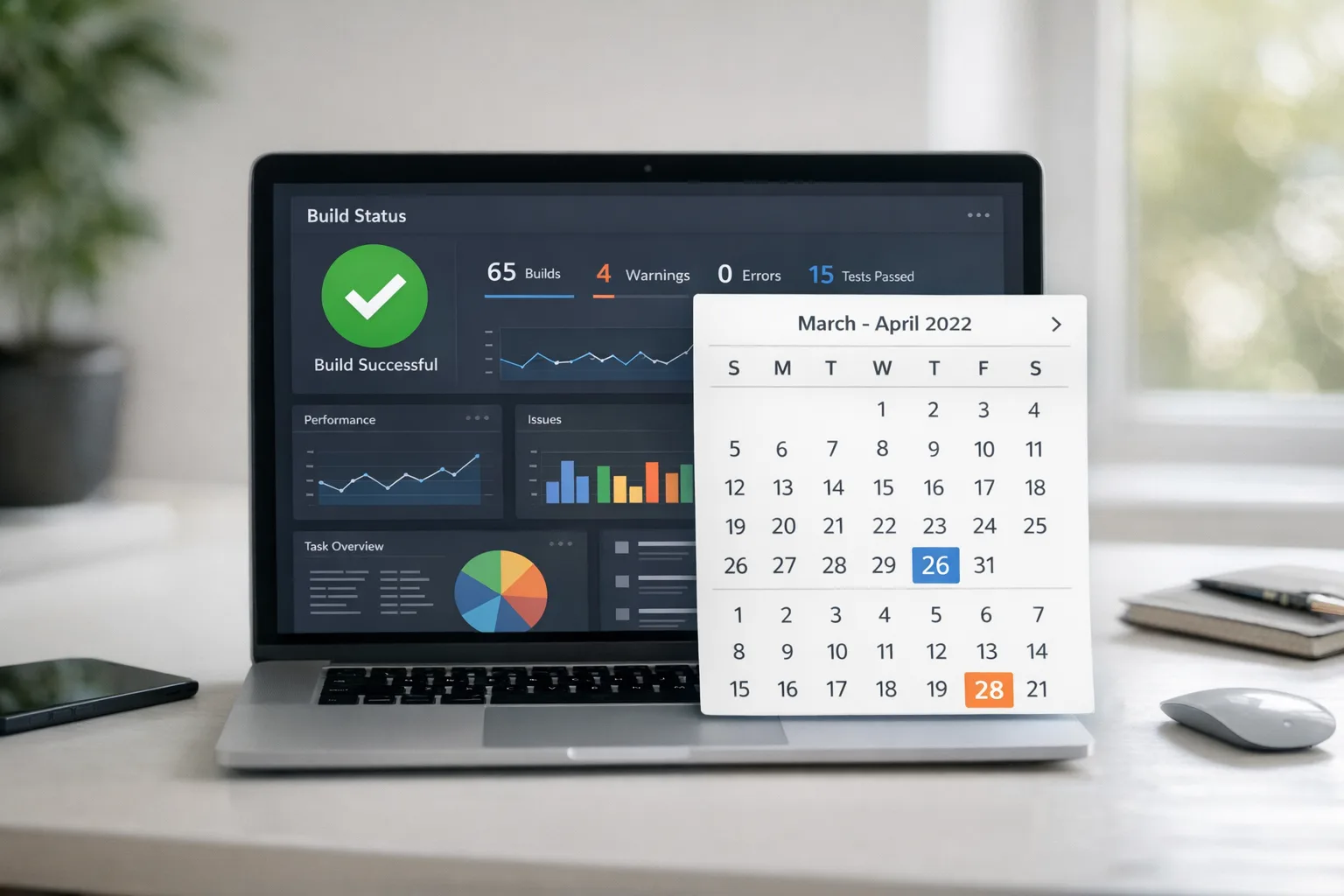 Developer dashboard with March 26 and April 28 deadlines highlighted