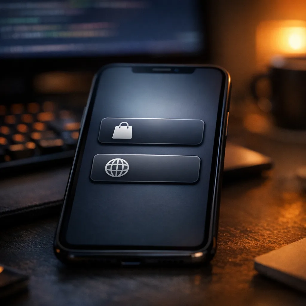 Dual checkout paths: in‑app purchase and web checkout