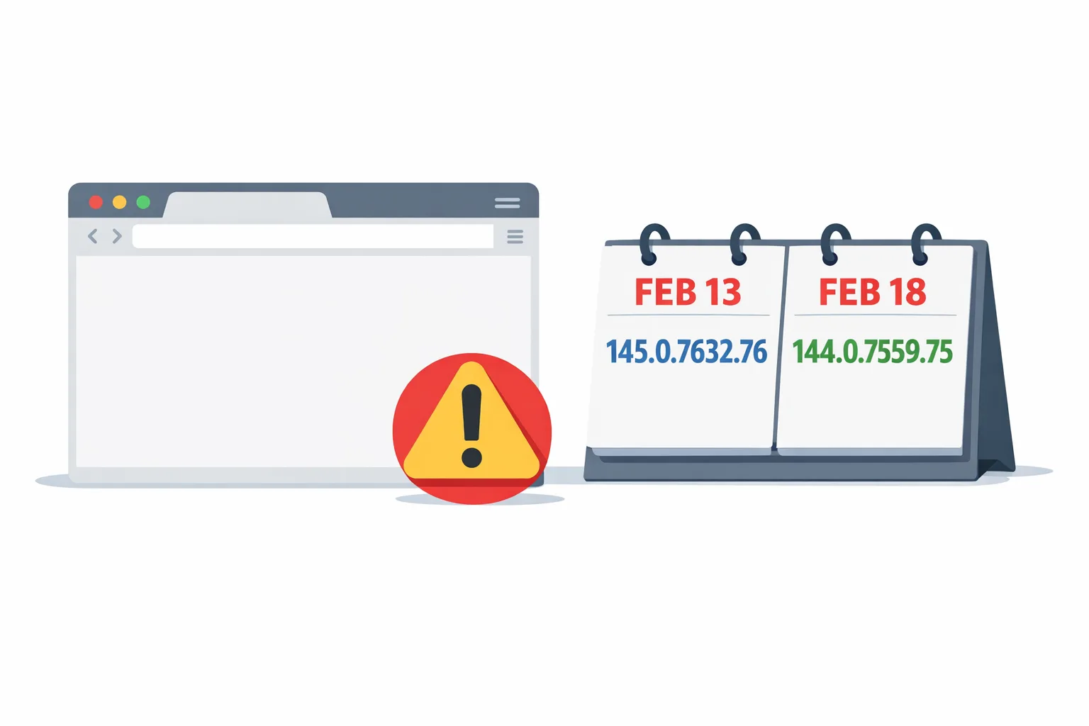 Illustration of Chrome zero-day patch versions and dates