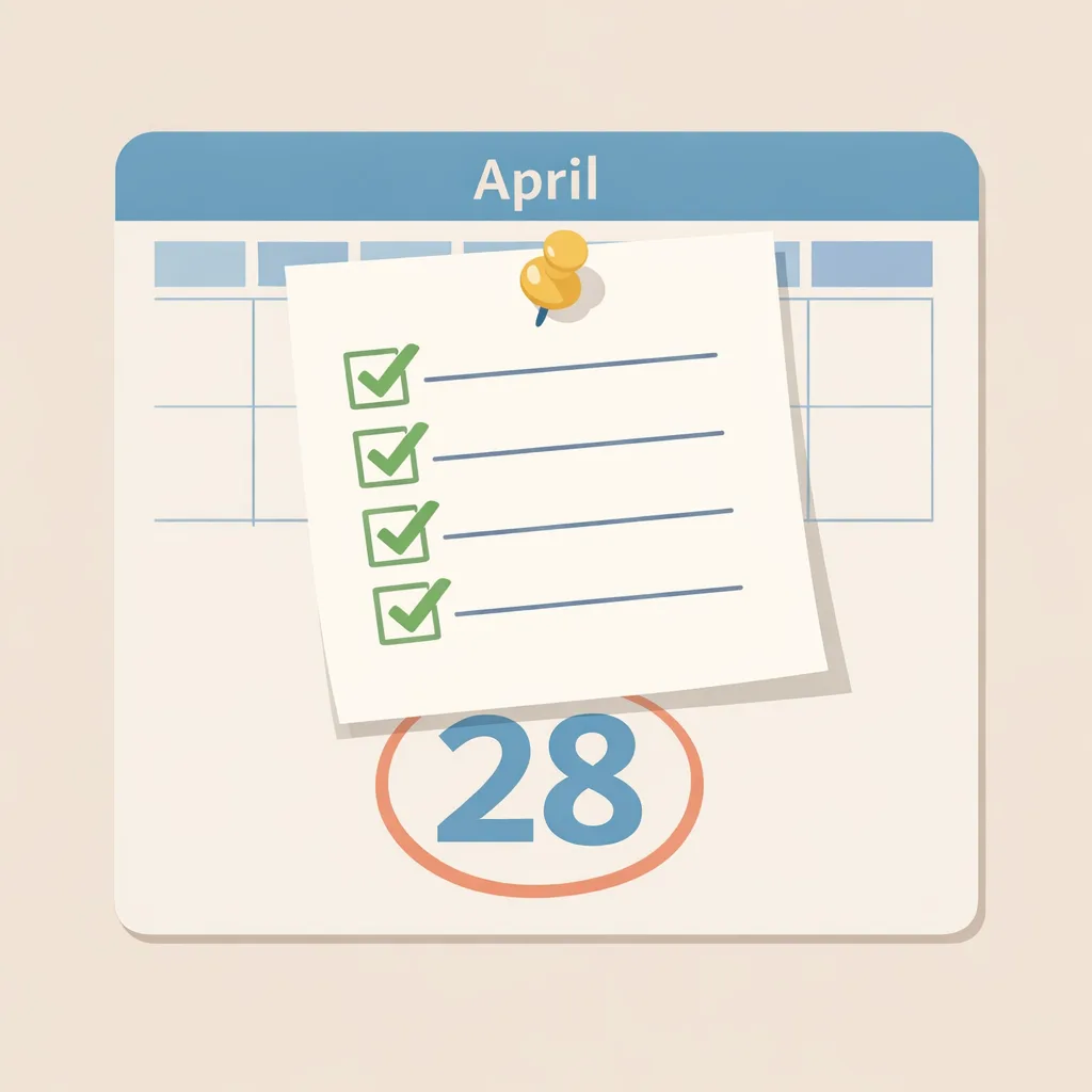 Illustration of checklist aligned to April 28 Xcode 26 deadline