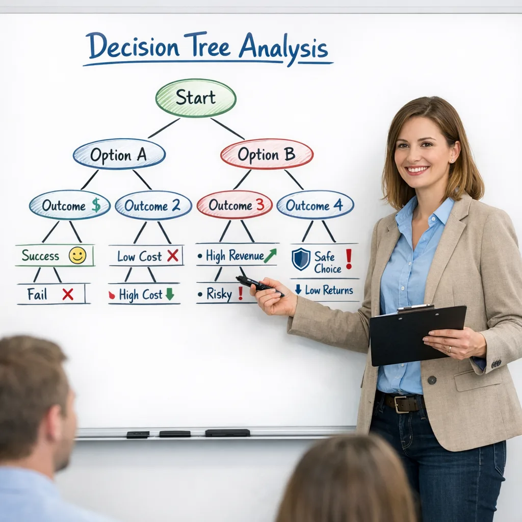 PM reviewing opt-in decision tree with team
