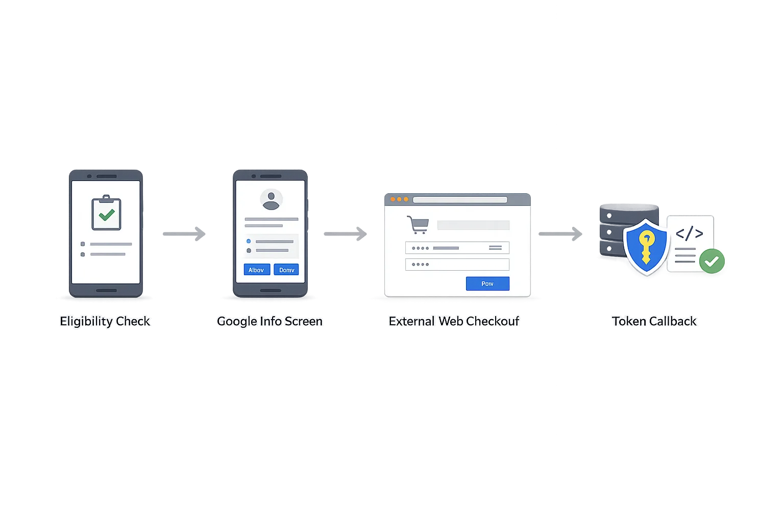 External link flow from app to web with token callback