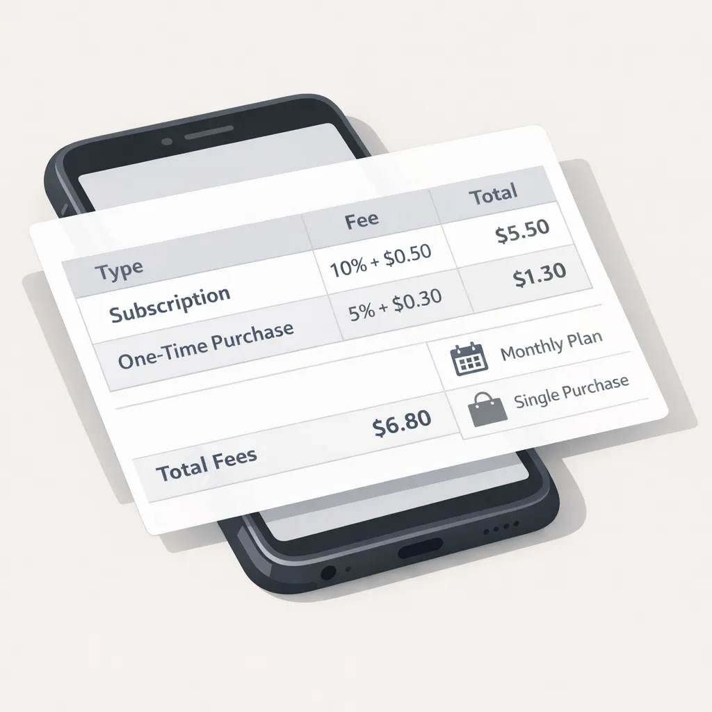 Conceptual graphic of modeling Google Play external link fees