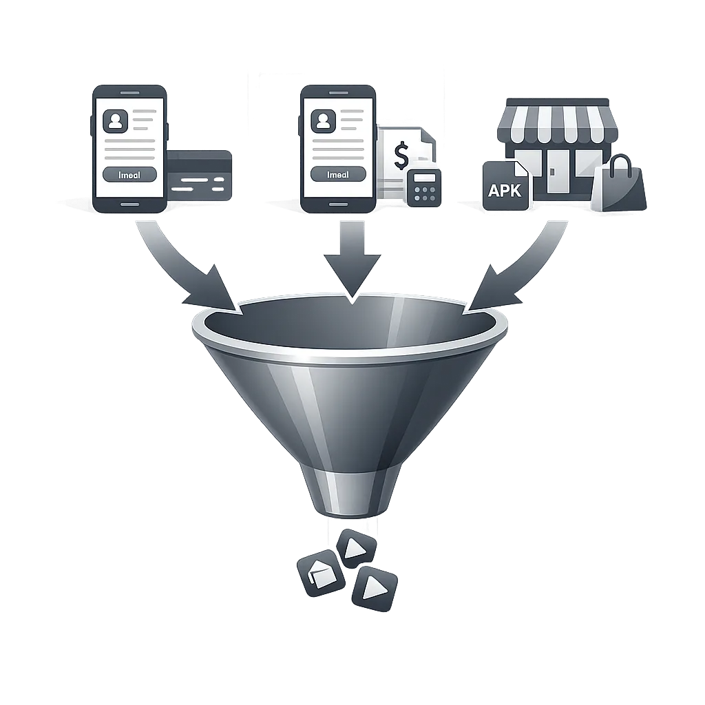 Diagram of Android distribution options and fee paths