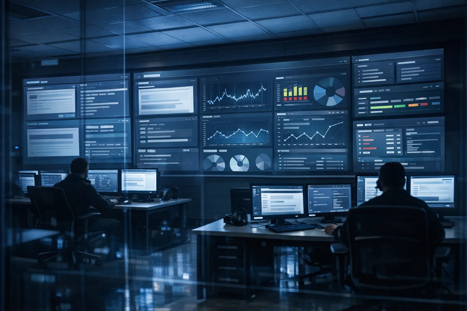 Security operations room monitoring browser updates