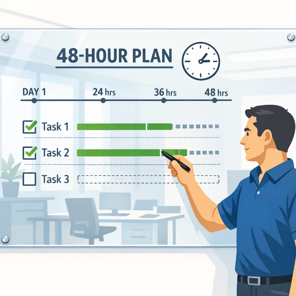 Engineer walking through a 48‑hour browser patch plan on a whiteboard