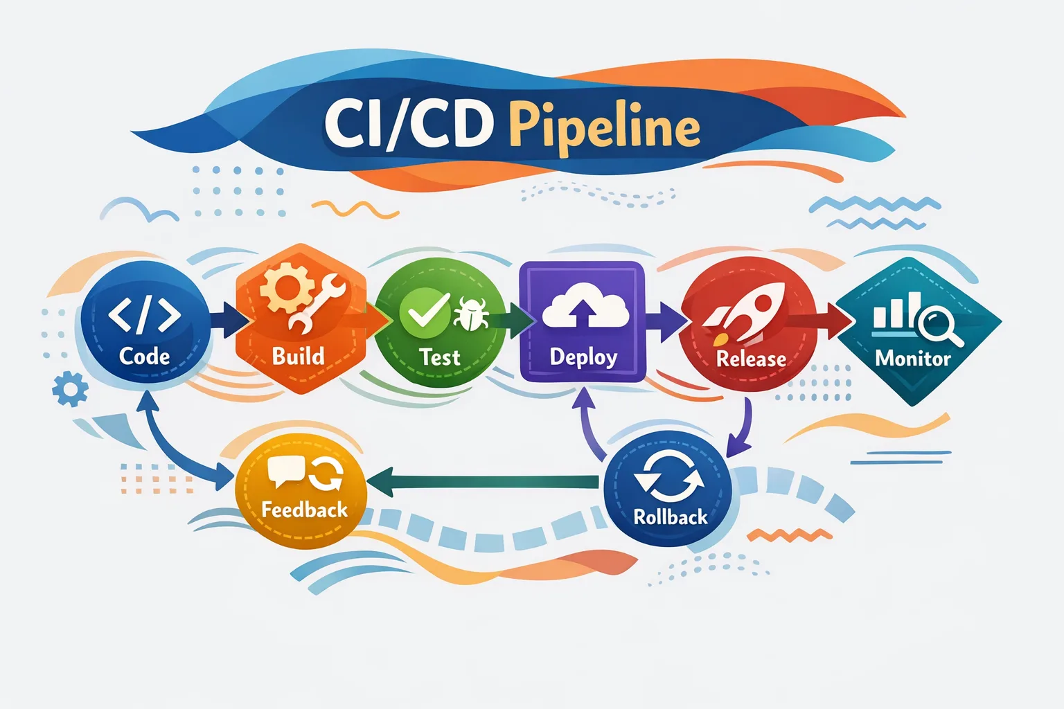Illustration of a CI/CD pipeline highlighting a malicious registry package path