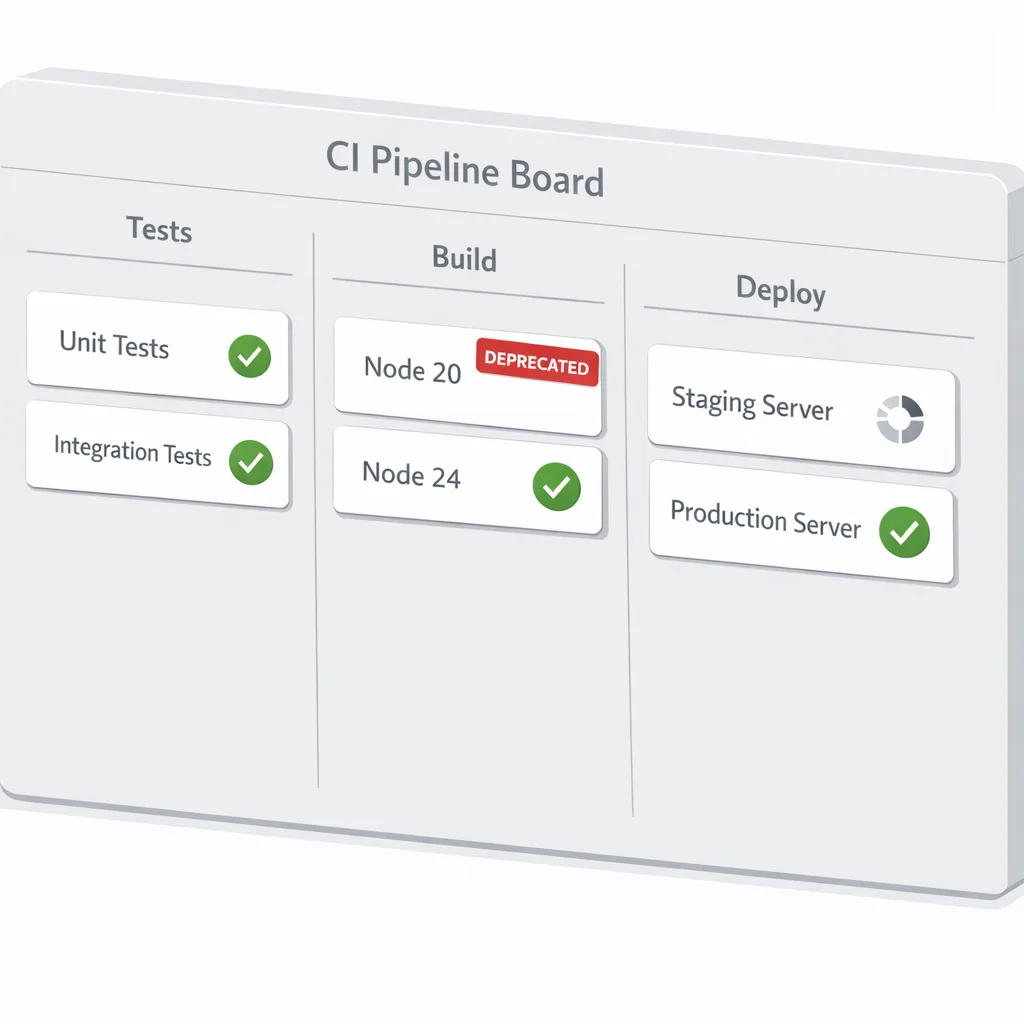 CI pipeline board shifting from Node 20 to Node 24