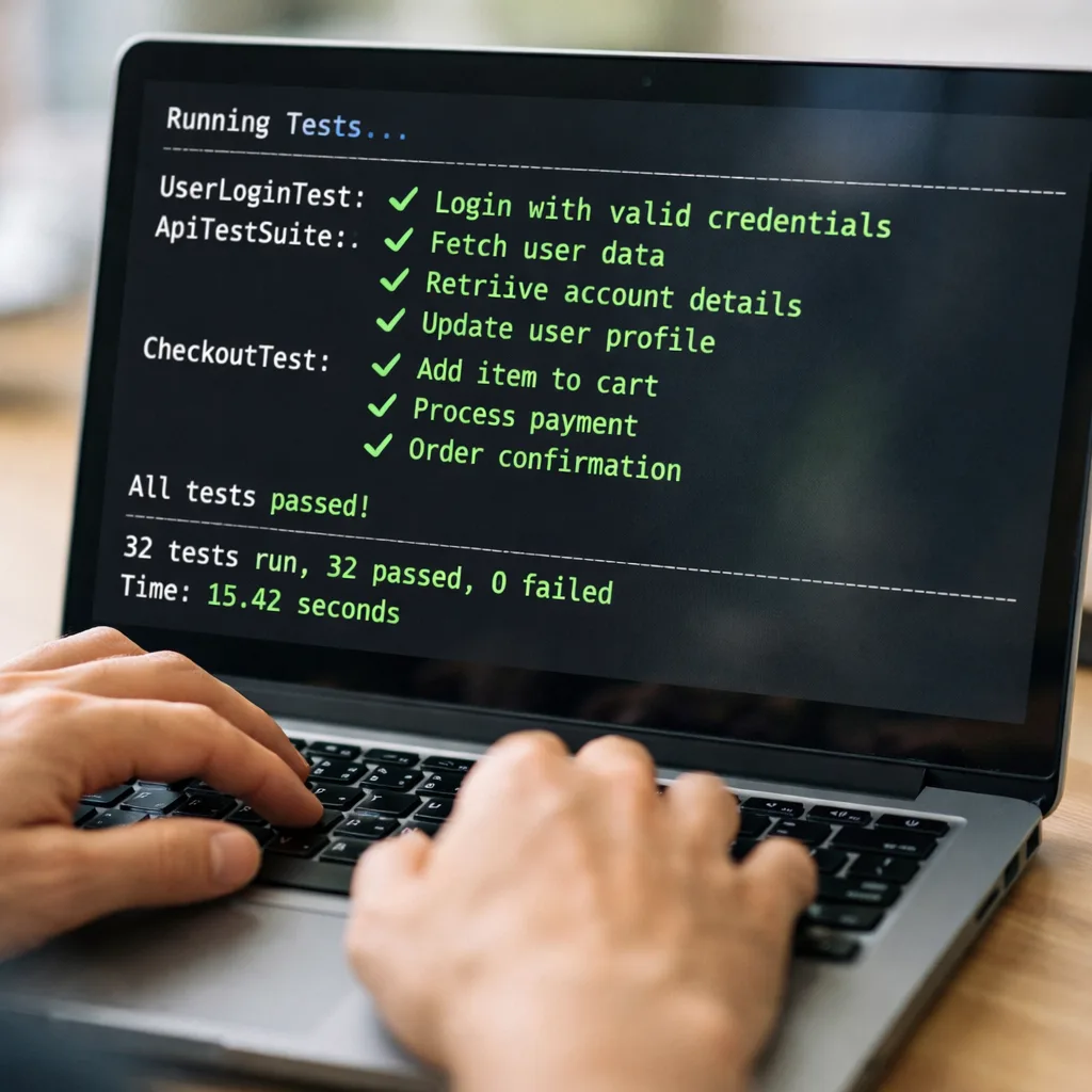 Developer running automated tests after upgrading Node