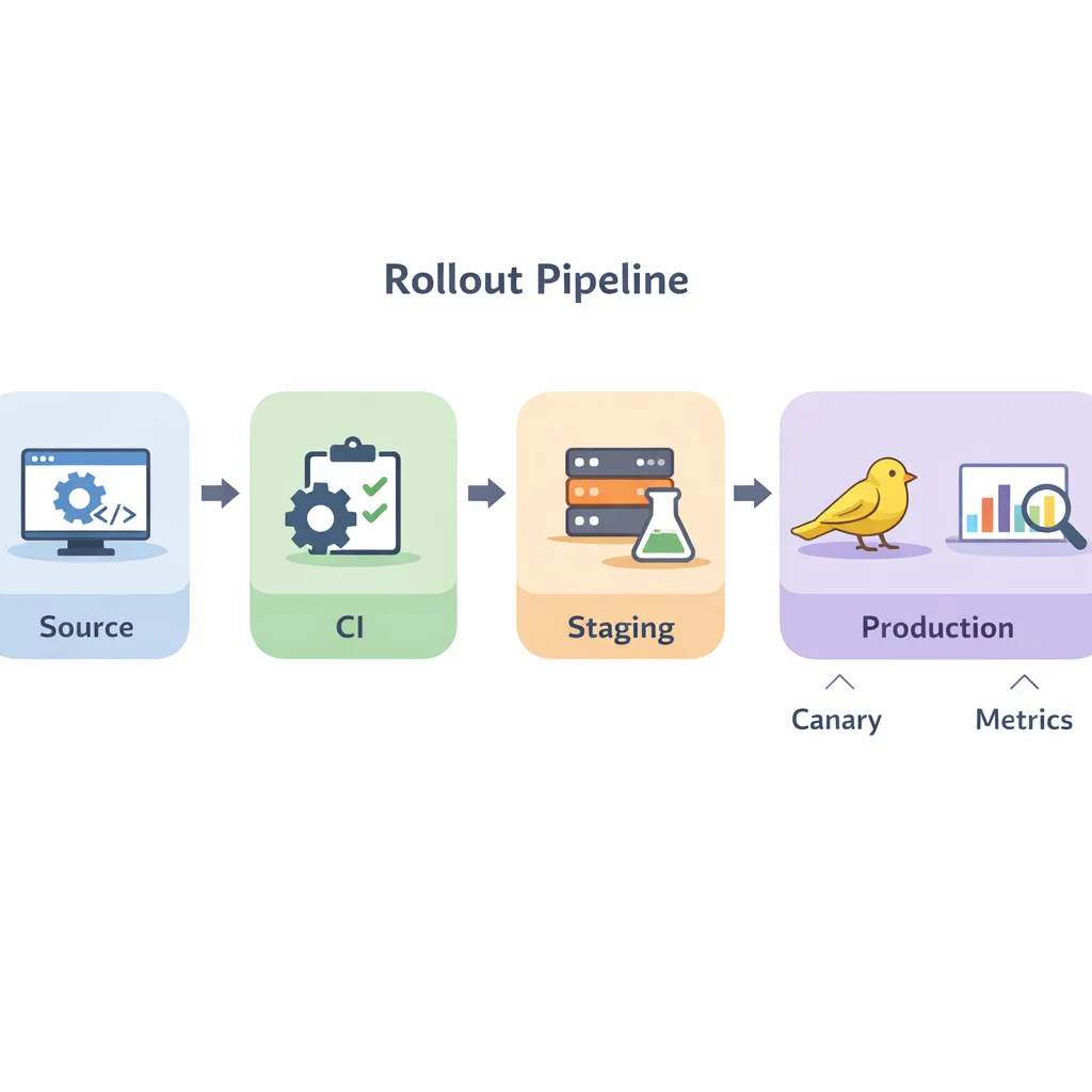 Progressive rollout pipeline with canary and metrics
