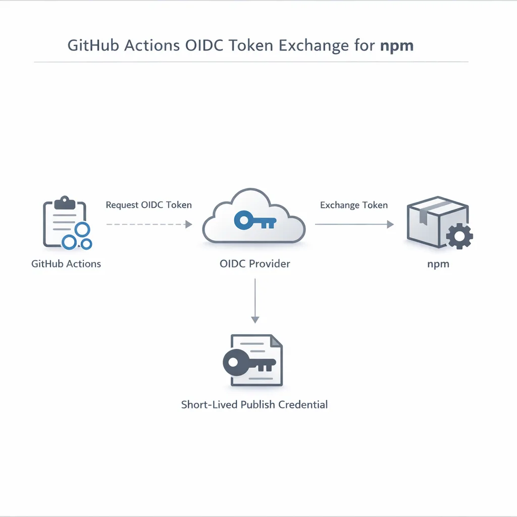 Diagram of OIDC-based trusted publishing from CI to npm