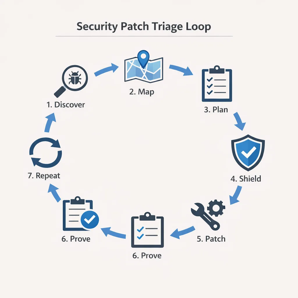 Seven-step CPU risk triage loop diagram