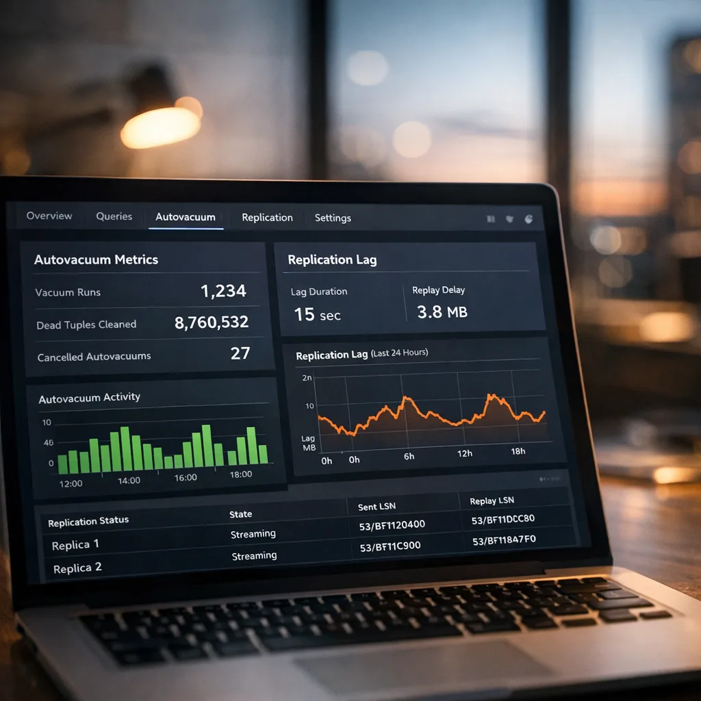 Monitoring PostgreSQL 19 autovacuum and replication metrics