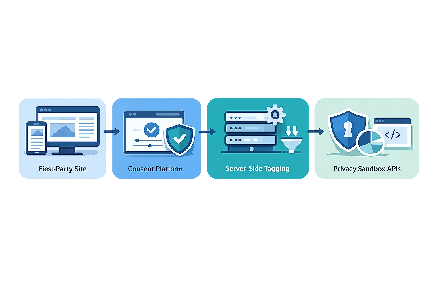 Diagram of a cookie-optional measurement architecture