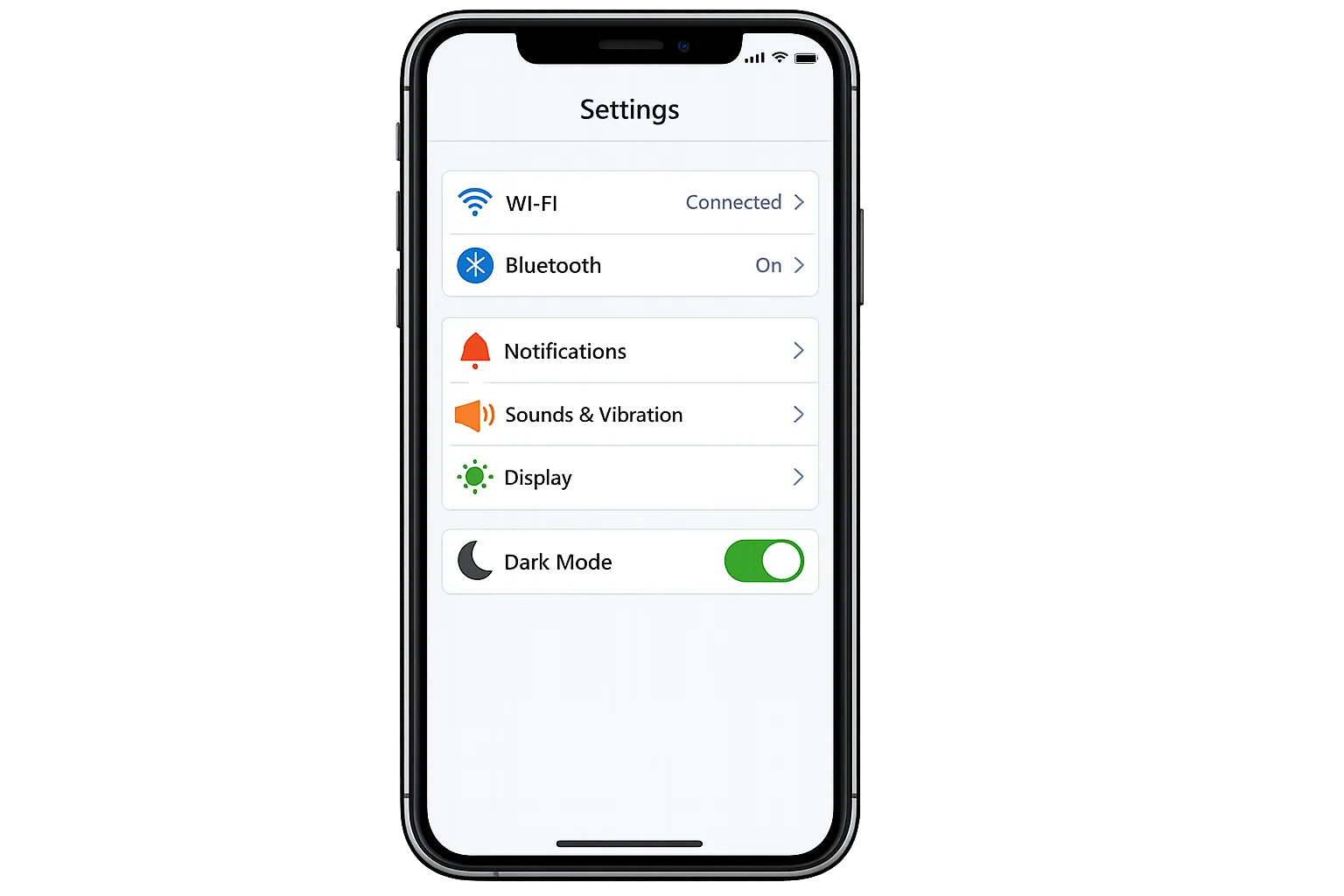Illustration of an RCS encryption settings toggle in a phone UI