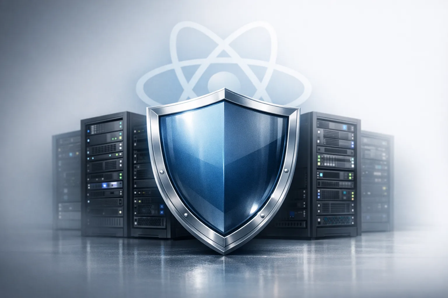 Security shield protecting a React and Next.js server environment