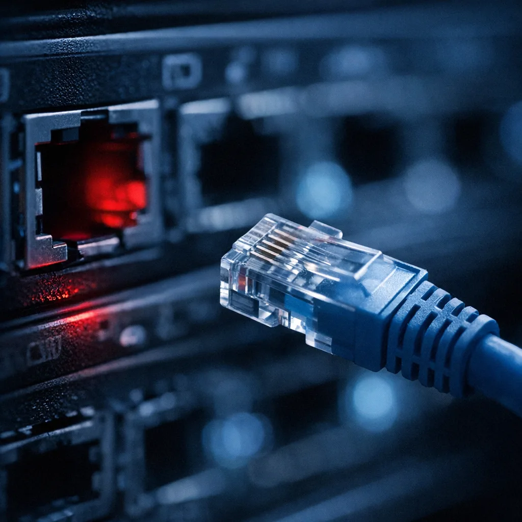 Unplugged network cable symbolizing isolation of compromised services