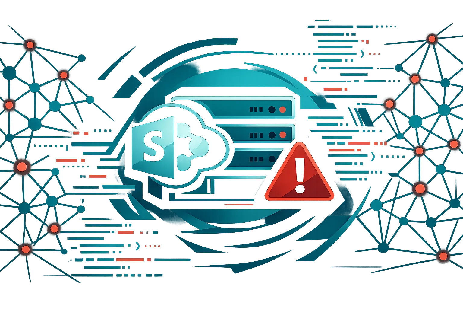 Illustration of SharePoint server under security alert