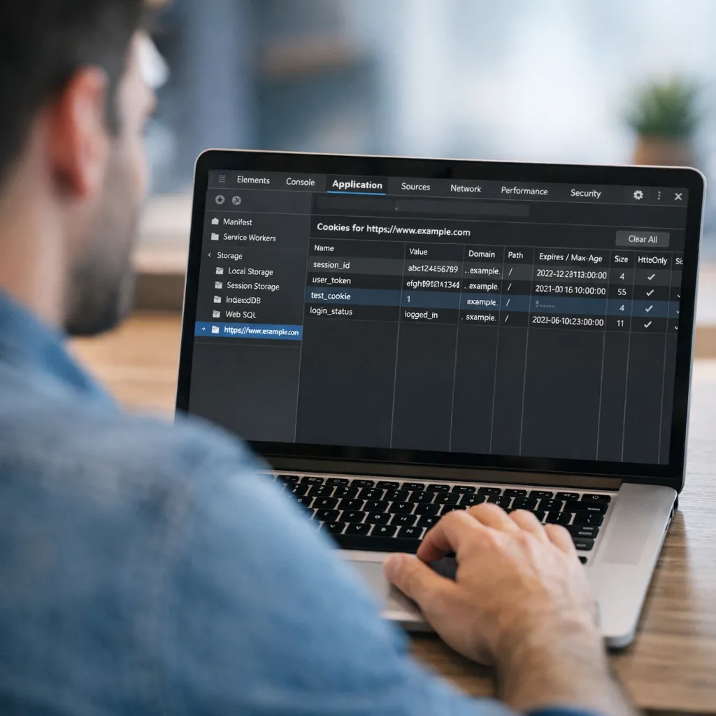 Developer inspecting partitioned cookies in Chrome DevTools