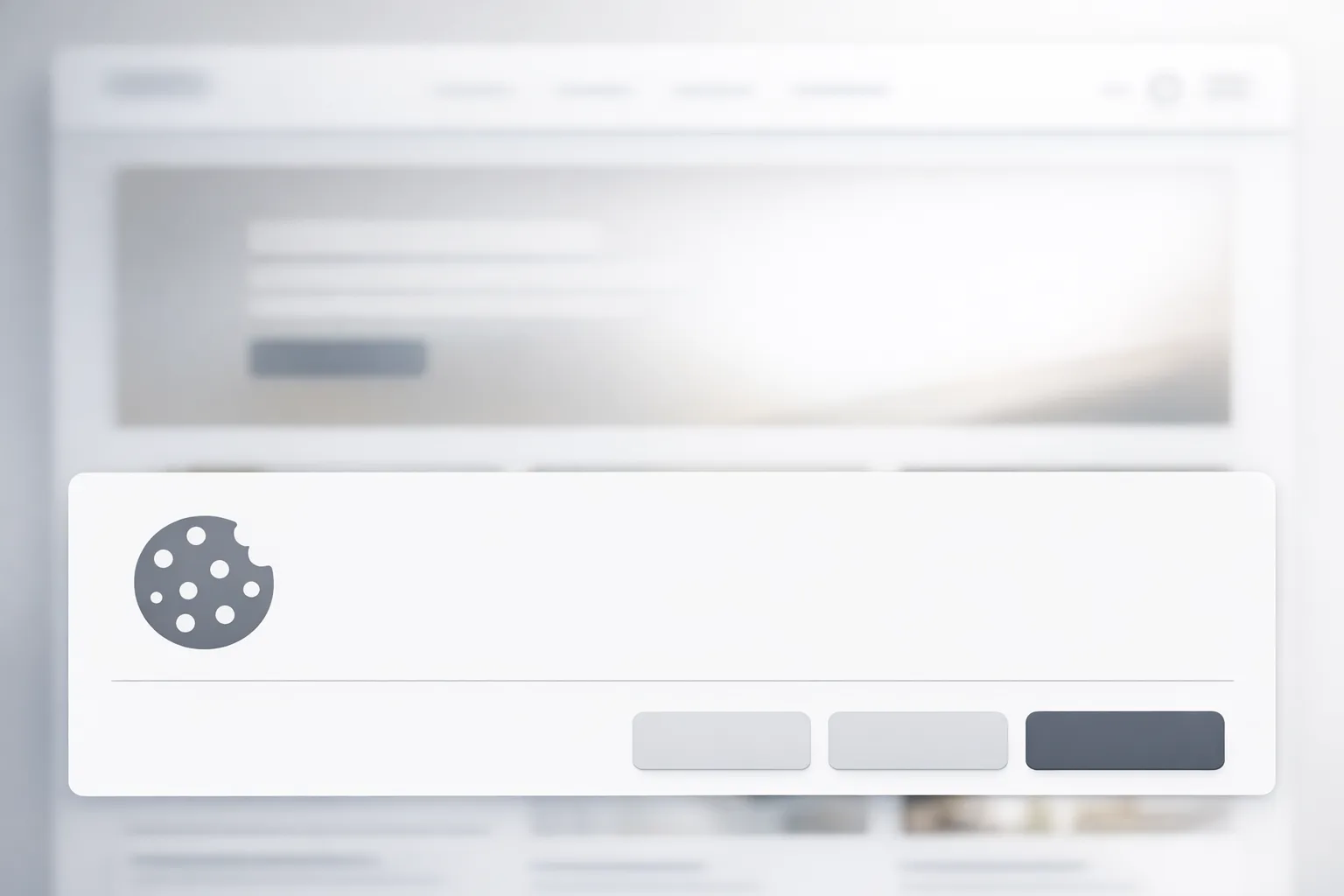 Cookie consent banner overlay on a modern website