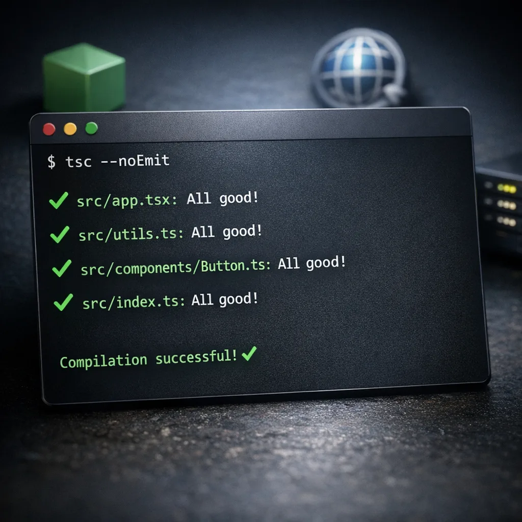 Terminal running type checks as part of CI
