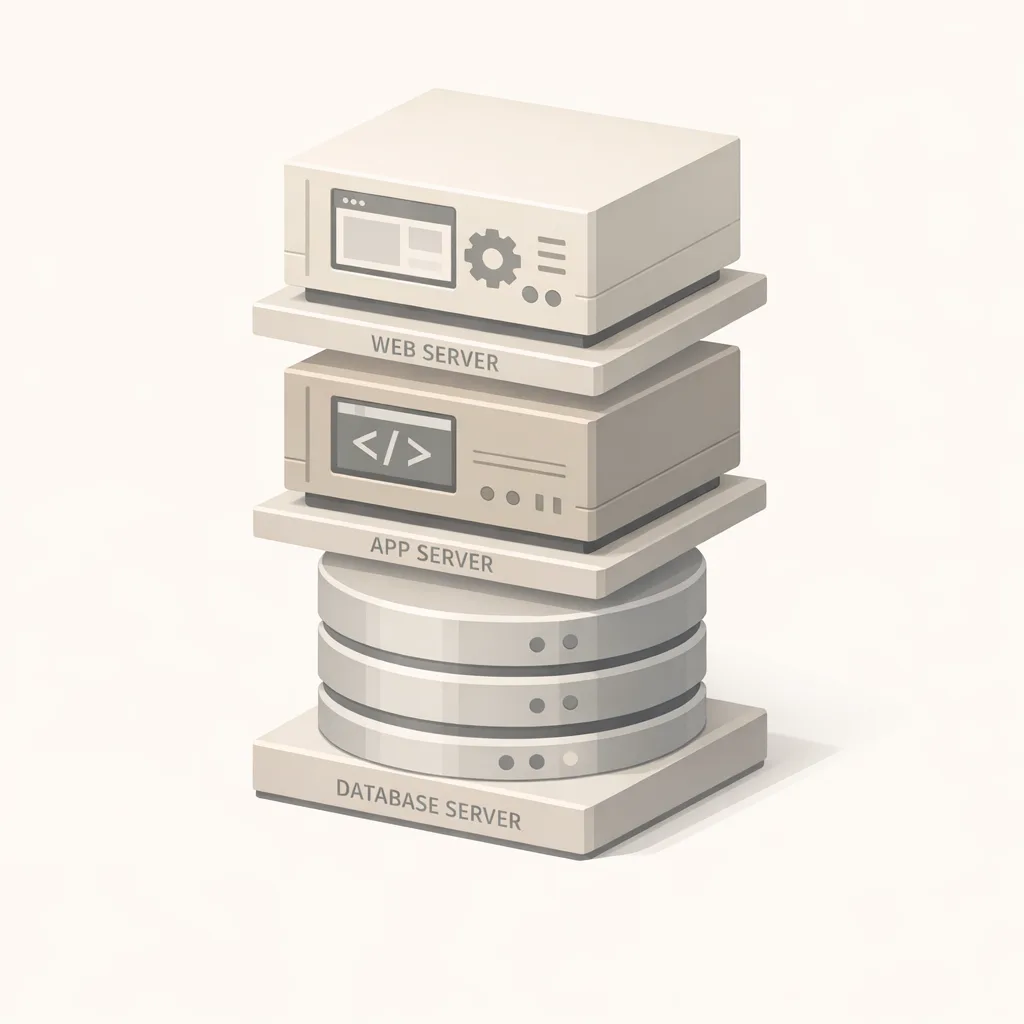 Illustration of a modern web stack on Ubuntu 26.04