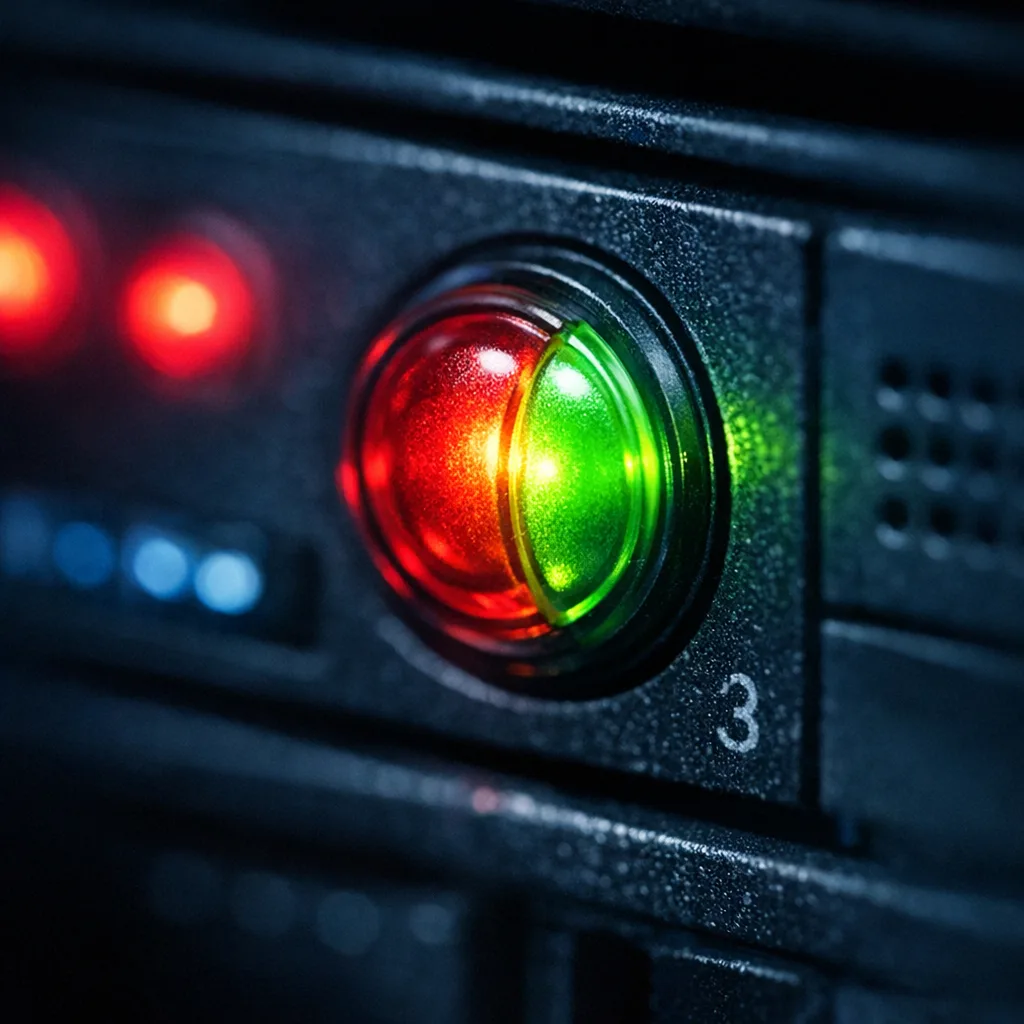 Server status light switching from red to green after patch