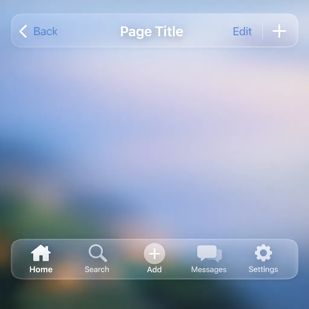 Illustration of Liquid Glass applied to standard iOS components