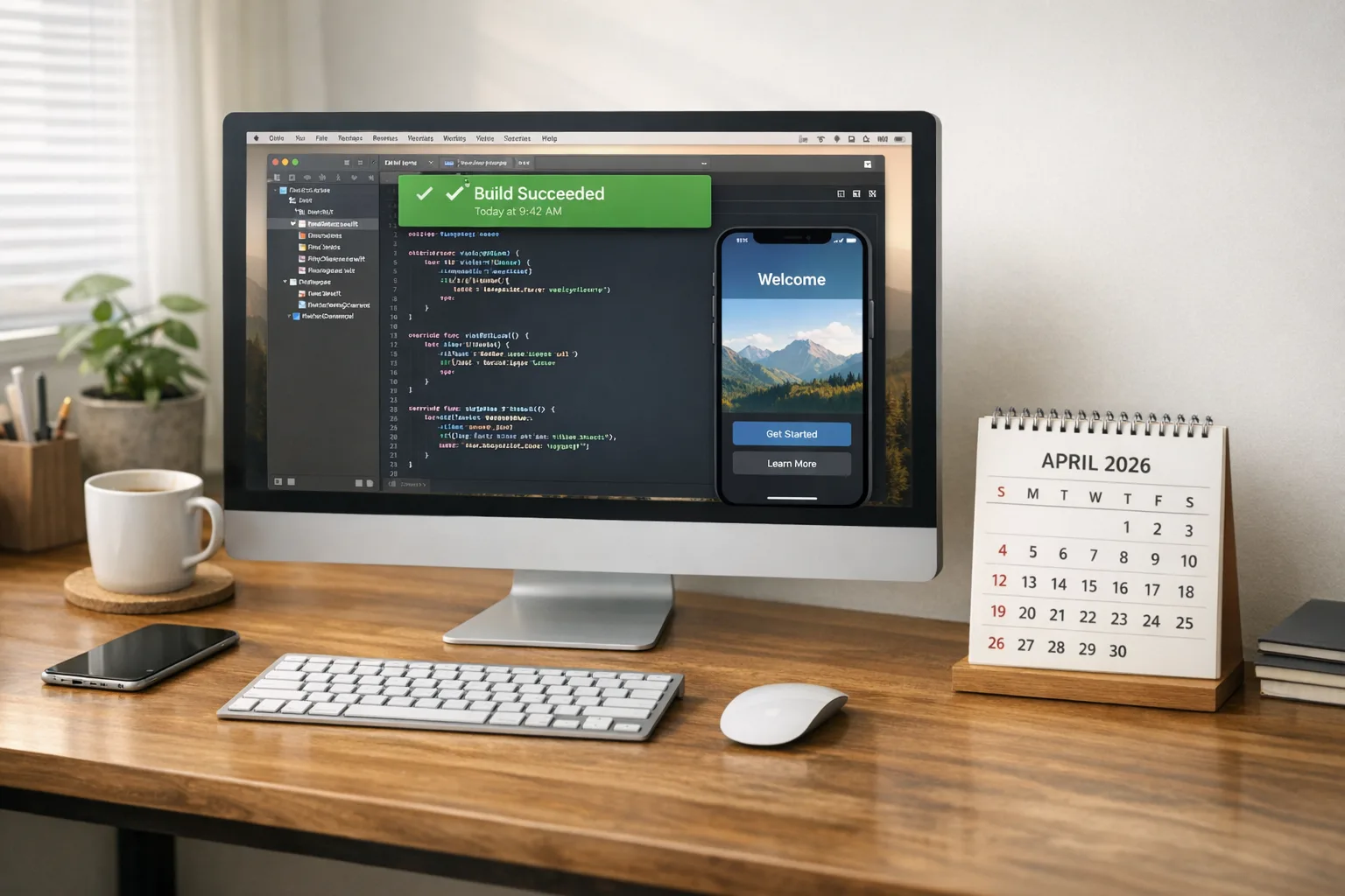 Xcode project ready to ship with April 2026 date visible