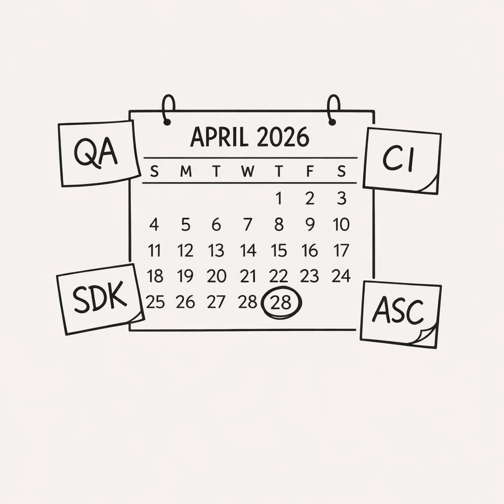 April 2026 calendar with the 28th circled and task notes