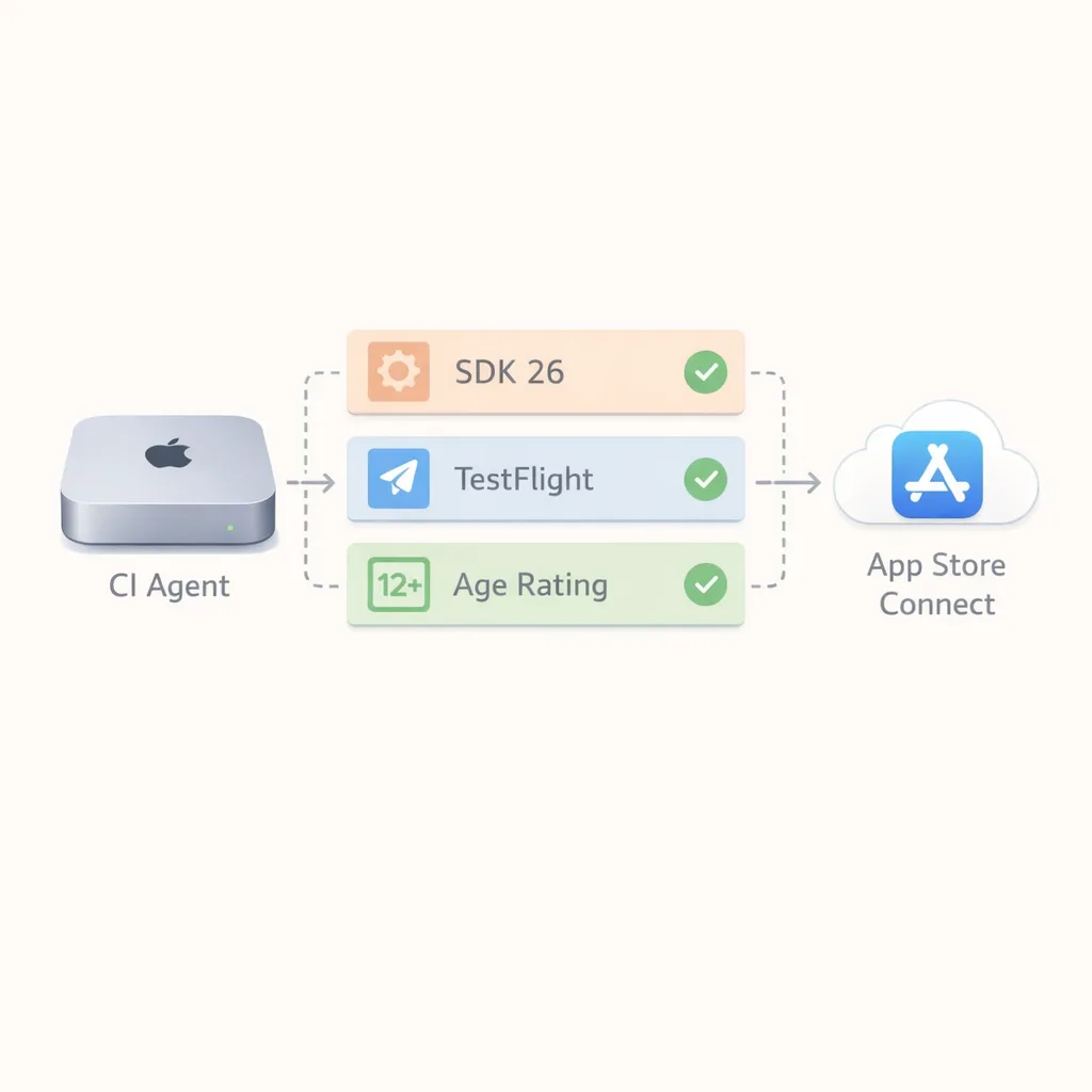 Isometric CI to App Store Connect flow with SDK 26 checks